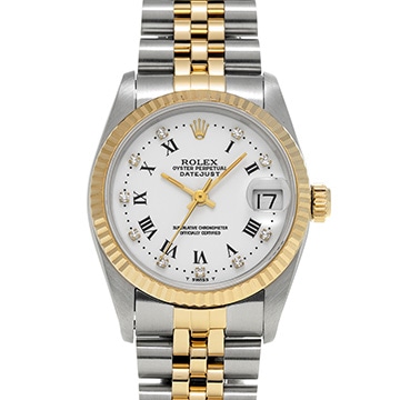 ロレックス デイトジャスト 68273G ホワイト/ダイヤモンド ユニセックス 時計 【中古】【wristwatch】