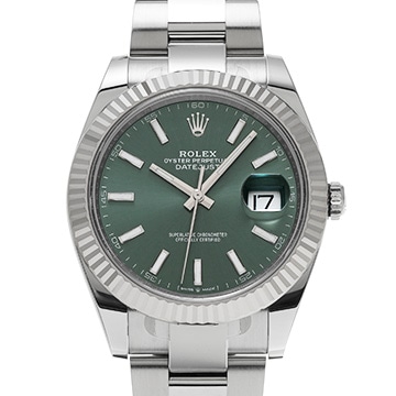 ロレックス デイトジャスト 41 126334 ミントグリーン メンズ 時計 【中古】【wristwatch】