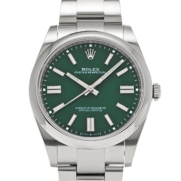 ロレックス オイスターパーペチュアル 41 124300 グリーン メンズ 時計 【中古】【wristwatch】