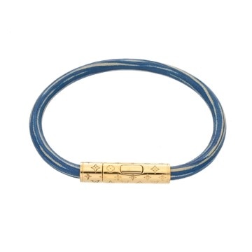 ルイ ヴィトン ブラスレ キープイット  ブルー レザー レディース ジュエリー 【中古】【jewelry】
