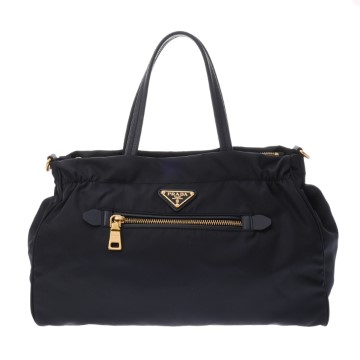 プラダ 2Way ハンドバッグ ブラック B1843M ナイロン レディース バッグ 【中古】【bag】