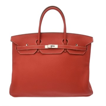 エルメス バーキン 40 サンギーヌ/ブロン トリヨンクレマンス レディース バッグ 【中古】【bag】