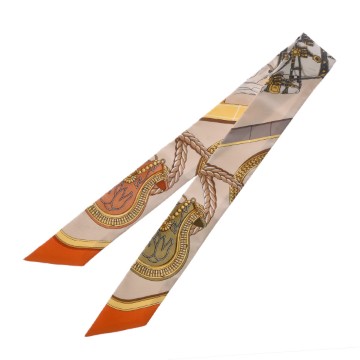 エルメス ツイリー GRAND APPARAT ベージュ/オレンジ/イエロー 061364S シルク100％ レディース 【新品】【other】
