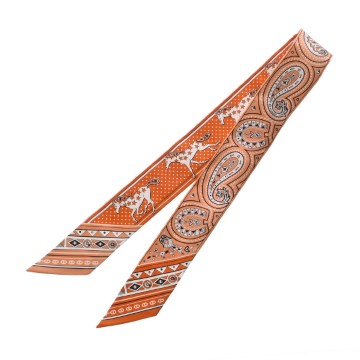 エルメス ツイリー CHEVAL DE COEUR BANDANA オレンジ/アプリコット/ブラン 064259S シルク100％ レディース 【新品】【other】