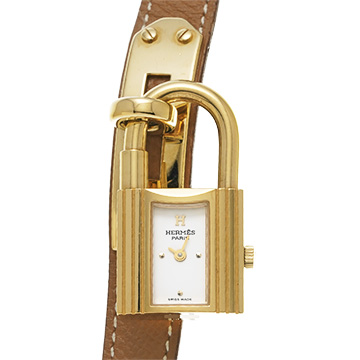 エルメス ケリーウォッチ KE1.201 ホワイト レディース 時計 【中古】【wristwatch】