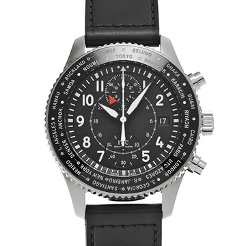 IWC パイロットウォッチ タイムゾーナー クロノグラフ IW395001 ブラック メンズ 時計 【中古】【wristwatch】