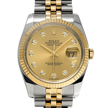 ロレックス デイトジャスト 116233G シャンパン/ダイヤモンド メンズ 時計 【中古】【wristwatch】