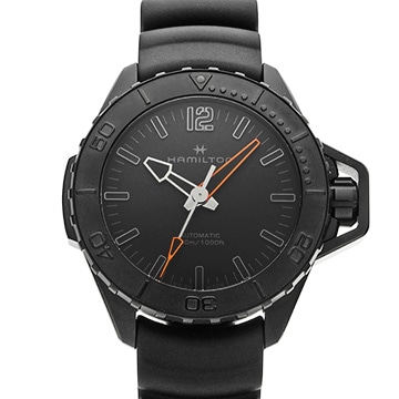 ハミルトン カーキ ネイビー オープンウォーター オート H77845330 ブラック メンズ 時計 【中古】【wristwatch】