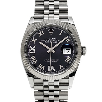 ロレックス デイトジャスト 36 126234 オーベルジーヌ/ダイヤモンド メンズ 時計 【中古】【wristwatch】