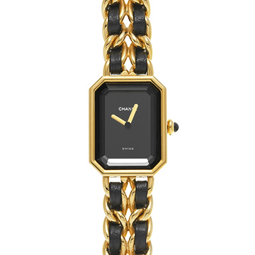 シャネル プルミエール L H0001 ブラック レディース 時計 【中古】【wristwatch】