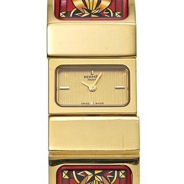 エルメス ロケ L01.201 シャンパン レディース 時計 【中古】【wristwatch】