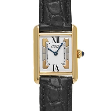 カルティエ マストタンク ヴェルメイユ SM 5057001 アイボリー レディース 時計 【中古】【wristwatch】