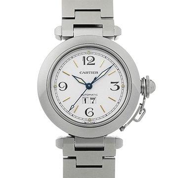 カルティエ パシャC ビッグデイト W31044M7 ホワイト ユニセックス 時計 【中古】【wristwatch】