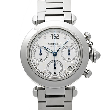 カルティエ パシャC クロノグラフ W31039M7 ホワイト ユニセックス 時計 【中古】【wristwatch】