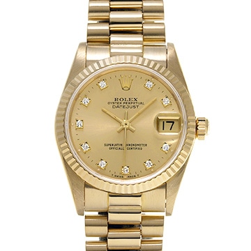 ロレックス デイトジャスト 68278G シャンパン/ダイヤモンド ユニセックス 時計 【中古】【wristwatch】