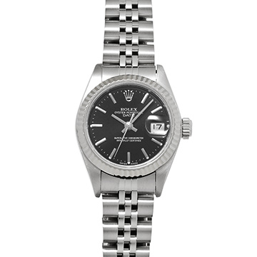 ロレックス デイトジャスト 69174 ブラック レディース 時計 【中古】【wristwatch】