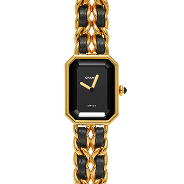 シャネル プルミエール L H0001 ブラック レディース 時計 【中古】【wristwatch】