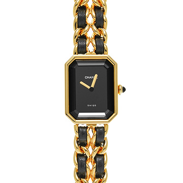 シャネル プルミエール L H0001 ブラック レディース 時計 【中古】【wristwatch】
