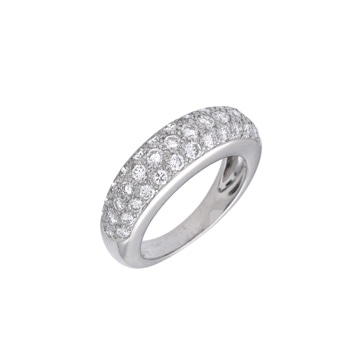 カルティエ ミミスター リング #48 パヴェダイヤ シルバー Pt950プラチナ レディース ジュエリー 【中古】【jewelry】