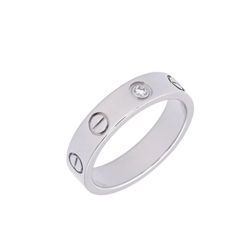 カルティエ ミニラブリング #47 1PD シルバー K18ホワイトゴールド WG レディース ジュエリー 【中古】【jewelry】
