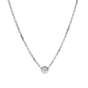 カルティエ ダムールネックレス XS ダイヤモンド シルバー K18ホワイトゴールド WG レディース ジュエリー 【中古】【jewelry】