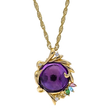 クリスティーナ ハン アメジスト 16.34ct ネックレス D0.13ct ゴールド K18イエローゴールド YG レディース ジュエリー 【中古】【jewelry】
