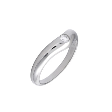 ブルガリ コロナリング #4 一粒ダイヤ シルバー Pt950プラチナ レディース ジュエリー 【中古】【jewelry】
