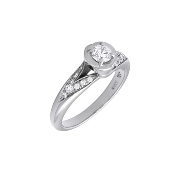 ブルガリ インコントロダモーレ リング #5 0.18ct シルバー Pt950プラチナ レディース ジュエリー 【中古】【jewelry】