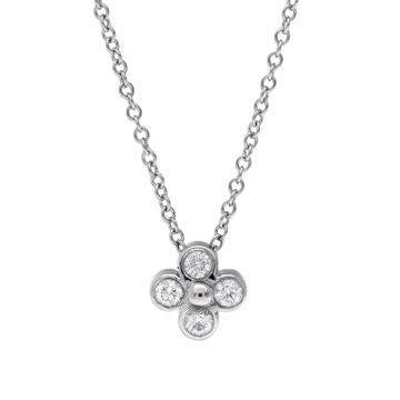 ティファニー ベゼルセット ネックレス　4PD シルバー Pt950プラチナ/ダイヤモンド レディース ジュエリー 【中古】【jewelry】