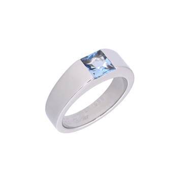 カルティエ タンクリング #53 シルバー K18ホワイトゴールド WG レディース ジュエリー 【中古】【jewelry】