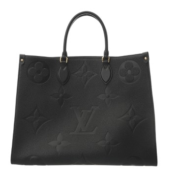 ルイ ヴィトン モノグラムアンプラント オンザゴー GM 2WAY ノワール M44925 レザー ユニセックス バッグ 【中古】【bag】