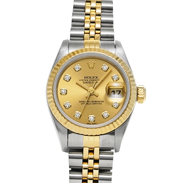 ロレックス デイトジャスト 26 69173G シャンパン/ダイヤモンド レディース 時計 【中古】【wristwatch】