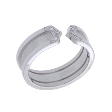 カルティエ C2リング #56 シルバー K18ホワイトゴールド WG レディース ジュエリー 【中古】【jewelry】