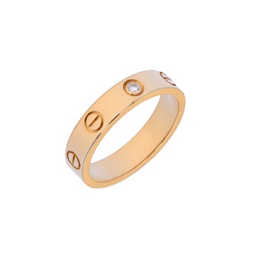 カルティエ ミニラブ リング #50 1Pダイヤ ゴールド K18イエローゴールド YG レディース ジュエリー 【中古】【jewelry】
