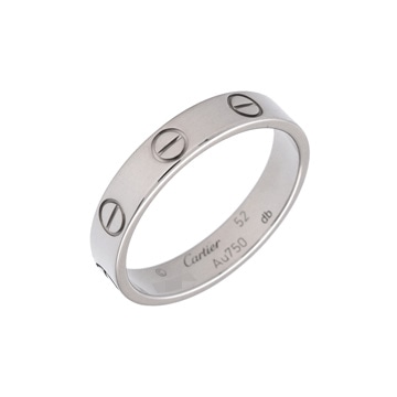 カルティエ ミニラブリング #52 シルバー K18ホワイトゴールド WG レディース ジュエリー 【中古】【jewelry】