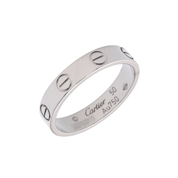 カルティエ ミニラブリング #50 シルバー K18ホワイトゴールド WG レディース ジュエリー 【中古】【jewelry】