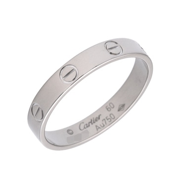 カルティエ ミニラブリング #60 シルバー K18ホワイトゴールド WG ユニセックス ジュエリー 【中古】【jewelry】