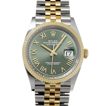 ロレックス デイトジャスト 36 126233 オリーブグリーン/ダイヤモンド メンズ 時計 【新品】【wristwatch】