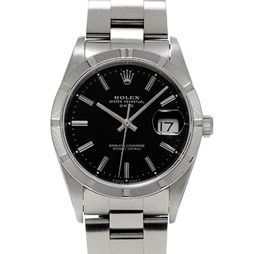 ロレックス オイスターパーペチュアル デイト 15210 ブラック メンズ 時計 【中古】【wristwatch】