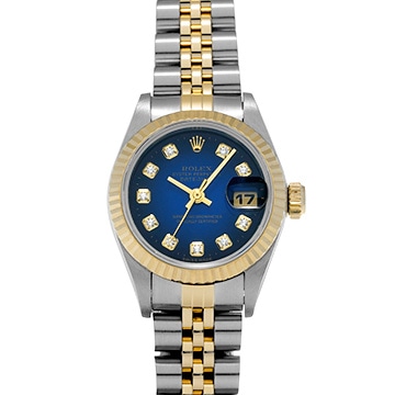 ロレックス デイトジャスト 69173G ブルー・グラデーション/ダイヤモンド レディース 時計 【中古】【wristwatch】
