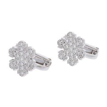 ブルガリ スノーフレーク ピアス シルバー 322435 K18ホワイトゴールド WG レディース ジュエリー 【中古】【jewelry】