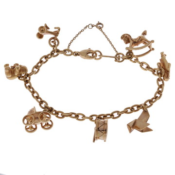 カルティエ ヴィンテージ 7モチーフ ブレスレット ゴールド K18イエローゴールド YG レディース ジュエリー 【中古】【jewelry】