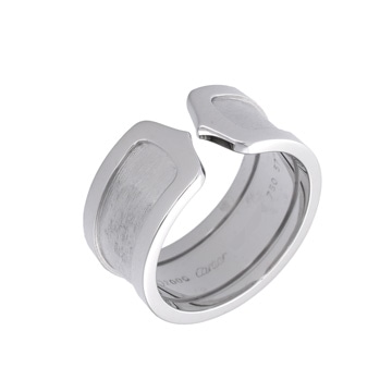 カルティエ C2リング LM #57 シルバー K18ホワイトゴールド WG レディース ジュエリー 【中古】【jewelry】