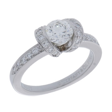 ティファニー リボン ソリティアリング 0.62ct シルバー Pt950プラチナ レディース ジュエリー 【中古】【jewelry】