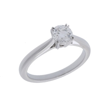 ハリー ウィンストン ラウンドカット ソリティア エンゲージメントリング 0.53ct シルバー RGDPRD005NSS-050 Pt950プラチナ レディース ジュエリー 【中古】【jewelry】