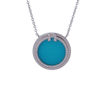 ティファニー T TWO サークルネックレス シルバー K18ホワイトゴールド WG レディース ジュエリー 【中古】【jewelry】