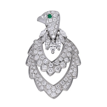 ウォルサム バードモチーフ スウィング ペンダントトップ シルバー Pt950プラチナ レディース ジュエリー 【中古】【jewelry】