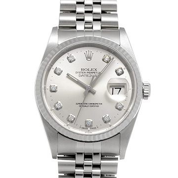 ロレックス デイトジャスト 36 16234G シルバー/ダイヤモンド メンズ 時計 【中古】【wristwatch】