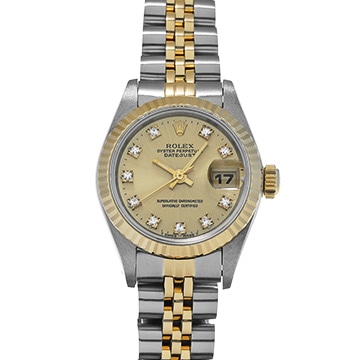 ロレックス デイトジャスト 69173G シャンパン/ダイヤモンド レディース 時計 【中古】【wristwatch】