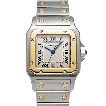 カルティエ サントス ガルベ LM W20011C4 アイボリー レディース 時計 【中古】【wristwatch】
